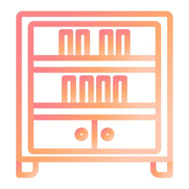 Kitap rafı. Web simgesi basit illüstrasyon 