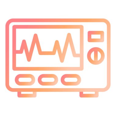 Elektrokardiyogram modern ikon vektör çizimi 