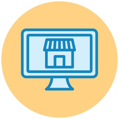 Dükkan. Web simgesi basit illüstrasyon