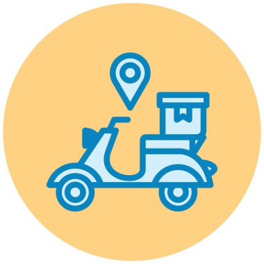 Scooter teslimatı. Web simgesi basit illüstrasyon