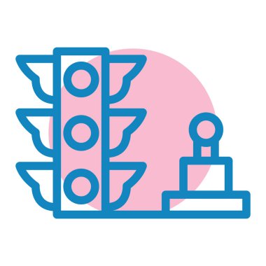 Trafik ışığı düz simgesi, vektör illüstrasyonu