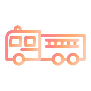 Yangın kamyon simge vektör çizim