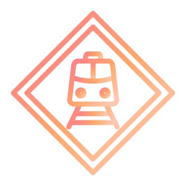 Tren Trafiği Modern ikon vektör illüstrasyonu 