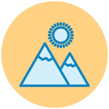 güzel dağ manzarası vektör simgesi