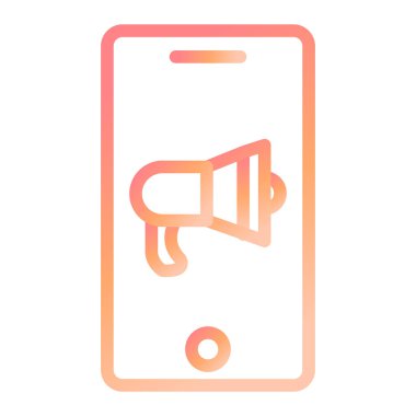 megafon düz simge, vektör illüstrasyonu