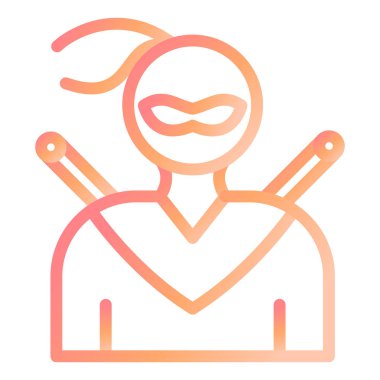 Ninja modern simge vektör illüstrasyonu 