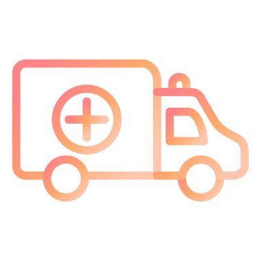 Ambulans. Web simgesi basit illüstrasyon 