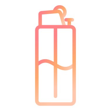 Su şişesi ikon vektörü. Spor çantası tabelası. izole edilmiş sınır sembolü çizimi