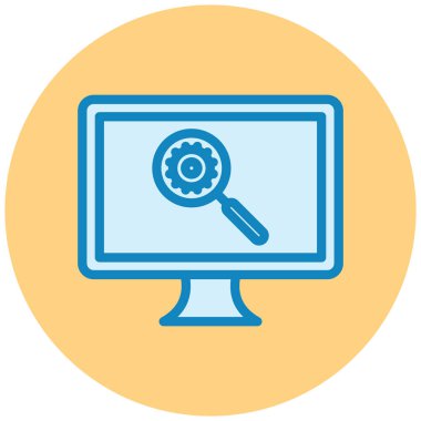 Bilgisayar araması. Web simgesi basit illüstrasyon