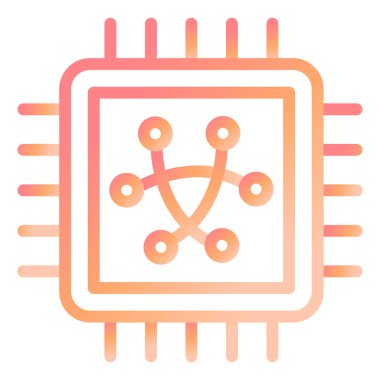 İşlemci. Web simgesi basit illüstrasyon 