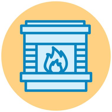 Şömine. Web simgesi basit illüstrasyon