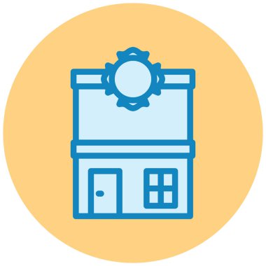 Bina. Web simgesi basit illüstrasyon