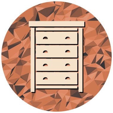 Tahta göğüs ikonu. Web için çekmece vektör simgelerinin basit çizimi