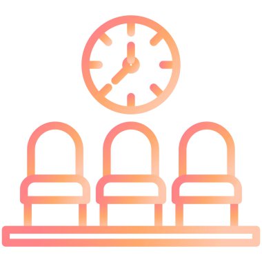  Bekleme Odası modern simge vektör illüstrasyonu 