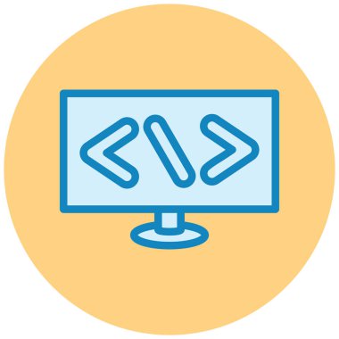 Kodlama. Web simgesi basit illüstrasyon