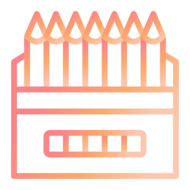 Renkli kalemler. Web simgesi basit illüstrasyon 