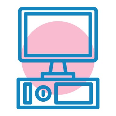 Ekran izole edilmiş ikon vektör illüstrasyon tasarımına sahip bilgisayar monitörü