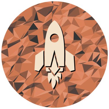 Roket. Web simgesi basit illüstrasyon