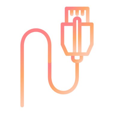 Kablo. Web simgesi basit illüstrasyon 