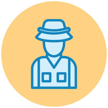 Çiftçi. Web simgesi basit illüstrasyon