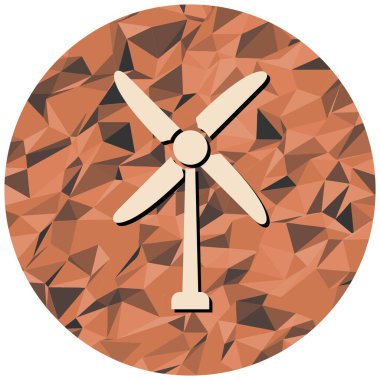 Rüzgar türbini ikonu. Web için yel değirmeni vektör simgelerinin düz çizimi