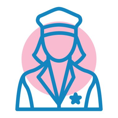 Polis. Web simgesi basit illüstrasyon