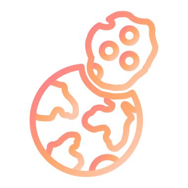 Çarpışma Gezegeni. Web simgesi basit illüstrasyon 