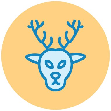 Ren geyiği. Web simgesi basit illüstrasyon
