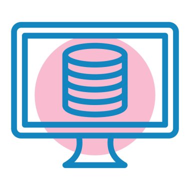 veritabanı düz vektör simgesi