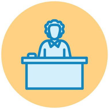 İş görüşmesi simgesi olan adam, vektör illüstrasyonu