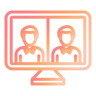 Çevrimiçi Konferans Modern ikon vektör çizimi 