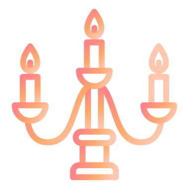 Şamdan ikonu. Basit resimleme