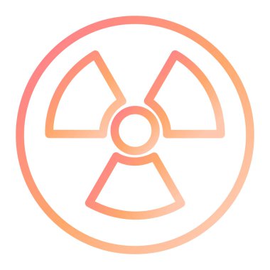 Radyasyon işareti simgesi. Tehlike sembolü. düz tasarım biçimi.