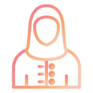 Müslüman bir kadın. Web simgesi basit illüstrasyon 