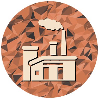 Fabrika binası ikonu. Web tasarımı için nükleer santral vektör simgelerinin düz çizimi