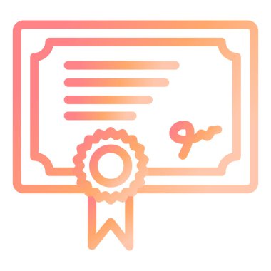 Sertifika modern ikon vektör illüstrasyonu 