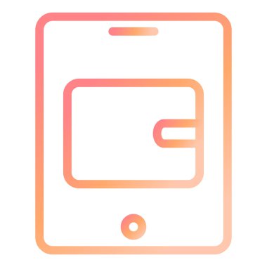 dijital cüzdan simgesi, vektör illüstrasyonu basit tasarım