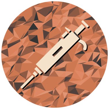 Şırınganın çizimi ve şeffaf bir arkaplanda izole edilmiş