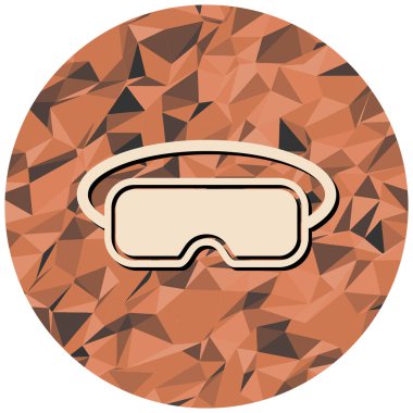 Dalış maskesi simgesi. Dalış gözlüğü ağ için vektör simgelerinin düz çizimi