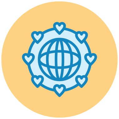 Kalp. Web simgesi basit illüstrasyon