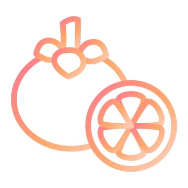 Mangosteen. Web simgesi basit illüstrasyon 