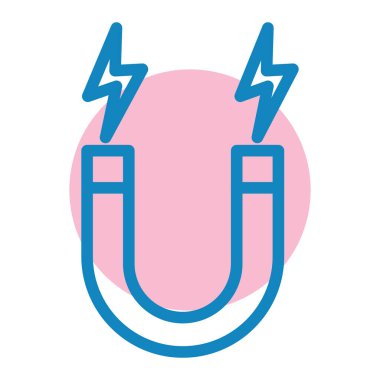 Mıknatıs vektör simgesi beyaz arkaplanda izole edildi, güç logosu kavramı