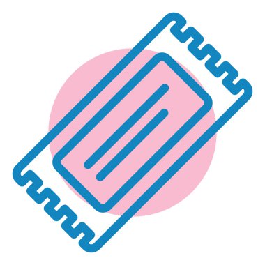 Bilet. Web simgesi basit illüstrasyon