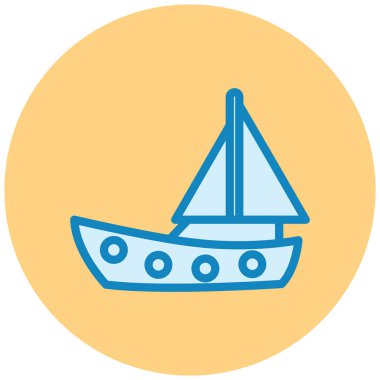 Yelkenli. Web simgesi basit illüstrasyon