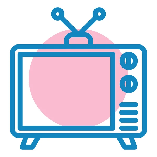 Τηλεόραση Web Εικονίδιο Απλή Απεικόνιση — Διανυσματικό Αρχείο