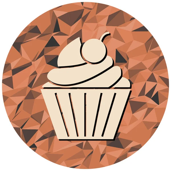 Chocolate Cupcake Icon Illustration White Background —  Vetores de Stock