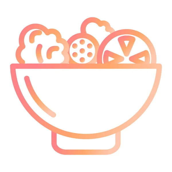 Icono Línea Ensalada Ilustración Vectorial — Vector de stock