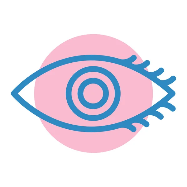 Ícone Vetor Linha Olho Simples Contorno Sinal Colorido Ilustração — Vetor de Stock