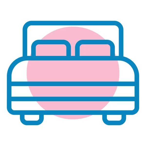 Double Bed Vector Icon Modern Simple Design — Stockvector