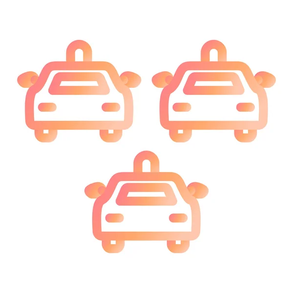 Taxi Coches Icono Conjunto Ilustración Colorida Aislada Sobre Fondo Blanco — Vector de stock